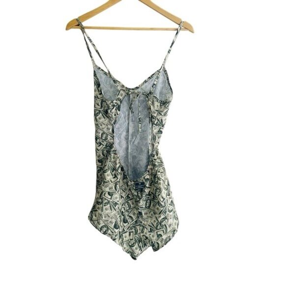 Luxe Dollar Bill Print Romper – Size M | Baddie Aesthetic Meets Y2K Attitude - Picture 3 of 11
